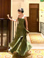 Pretty Mermaid Spaghetti Straps Olive Green Long Formal Prom Dresses Formal Evening Gowns