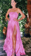 Line Pink Formal Evening Formal Prom Dresses, Sweet Birthday Party Dresses
