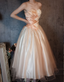 Princess Champagne Pink A-Line Sweet Bow Satin Formal Prom Dresses Sweet 16 Dresses