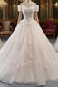 Princess Off The Shoulder Tulle Wedding Dresses With Lace Appliques Elegant Beautiful