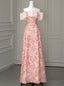 Princess Pink Tulle Sequins Strapless Prom Dress
