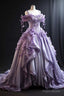 Princess Prom Dress Lilac 3D Floral Pleated Evening Gown Sweet 16 Ball Gown