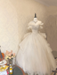 Princess White Off-The-Shoulder Tulle Floor-Length Ball Gown Prom Dresses