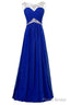 Chiffon Roayl Blue Beading High Low Handmade Simple For Teens Prom Dresses