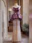 Purple Mermaid Sequins Strapless Prom Dress