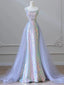 Purple Mermaid Sequins Tulle Prom Dress