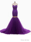 Purple Mermaid Strapless Sweetheart Prom Wedding Dress Formal Dresses