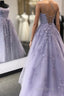 Purple Tulle Lace Long Formal Prom Dresses Formal Dresses
