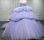 Quinceanera Dress Strapless Ball Gown Crystal Lavender