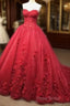 Red Lace Formal Prom Dresses With Train