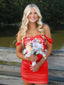 Red Off The Shoulder Tulle Homecoming Dress Short Cocktail Dresses