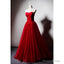 Red Sweetheart Tulle Ball Gown Floor Length Formal Dress, Red Tulle Evening Dress Party Dress