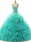 Ruffles Crystal Beads Sequins Spaghetti Sweetheart Quinceanera Dresses