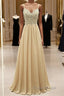 Sequined Spaghetti Straps Chiffon Long Formal Prom Dresses