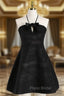 Sexy A Line Halter Black Holiday Dresses Travel Vacation Dresses Short Birthday Dresses