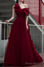 Sexy A line Party Dresses Strapless Red Prom Dresses