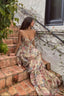 Sexy A Line Spaghetti Straps Floor Length Floral Formal Evening Dresses Chiffon Formal Prom Dresses