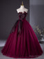 Sexy Burgundy Tulle Strapless Pleats Prom Dress