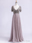 Sexy Half Sleeves Floor Length V-Neck Mother Of The Bride Dresses