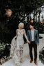 Sexy Mermaid Formal Prom Dresses Boho Lace Long Sleeves Spring Wedding Dresses