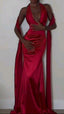 Sexy Mermaid Bright Red V Neckline Formal Prom Dresses 22Th Birthday Outfits