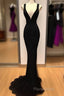 Sexy Mermaid Sequin Long Black Lace Formal Prom Dresses Formal Dresses