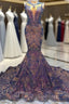 Sexy Mermaid Style Sequin African Women Black Girls Gala Celebrity Formal Prom Party Night Gowns