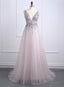 Sexy Prom Dresses Deep V Neck Backless Bead Crystal Party Gowns Sleeveless
