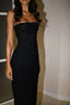 Sexy Sheath Strapless Sequin Floor Length Black Formal Evening Dresses Formal Prom Dresses