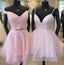 Shiny A-Line Short Pink Dresses Homecoming Dresses Birthday Dresses