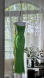 Shiny Full Beaded Heavy Green Mermaid Backless Prom Gown Formal Prom Dresses
