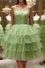 Short Green Formal Prom Dresses, Short Green Graduation Homecoming Dresses