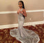 Silver Mermaid Women Formal Evening Party Formal Prom Gowns