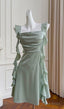 Simple A Line Homecoming Dress Satin Mini Prom Party Dress