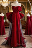 Simple Mermaid Strapless Burgundy Floor Length Formal Prom Dresses