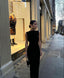 Simple Mermaid Straps Floor Length Sleeveless Black Formal Prom Dresses