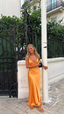 Simple Satin Long Formal Prom Dresses Party Dresses