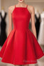 Simple Red Short Formal Prom Dresses, Short Red Homecoming Dresses, Red Short Mini Formal Dresses