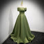 Simple Sage Green Satin Formal Prom Dresses Sexy Formal Evening Dresses