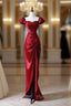 Simple Sweetheart Neck Satin Burgundy Long Formal Prom Dresses, Burgundy Long Formal Dresses