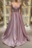 Simple v neck long Formal Prom dress, v neck long formal evening dress