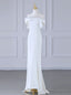Simple White Mermaid Off the Shoulder Wedding Dres