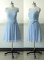 Sleeveless Lace Bridesmaid dress Blue A-line Bridesmaid dress Prom Bridesmaid dress