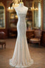 Sliver Sequins Mermaid Straps Long Formal Gown Formal Prom Dresses, Long Party Dresses Formal Dresses
