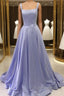 Spaghetti Straps Ball Gown Satin Formal Prom Dresses