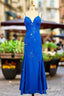 Spaghetti Straps Gorgeous A-line Ocean Blue Prom Dresses Long Evening Dresses 21th Birthday Outfits