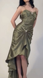 Spaghetti Straps Green Sheath Long Formal Prom Dresses