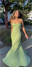 Spaghetti Straps Sparkly Long Formal Prom Dresses Mermaid Formal Prom Dresses