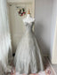Sparkling Silver-Grey Strapless Sequined Ball Gown Prom Dresses