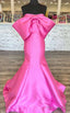 Strapless Mermaid Long Prom Dresses with Bow